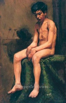 パブロ・ピカソ Painting - 裸のボヘミアン少年 1898年 パブロ・ピカソ